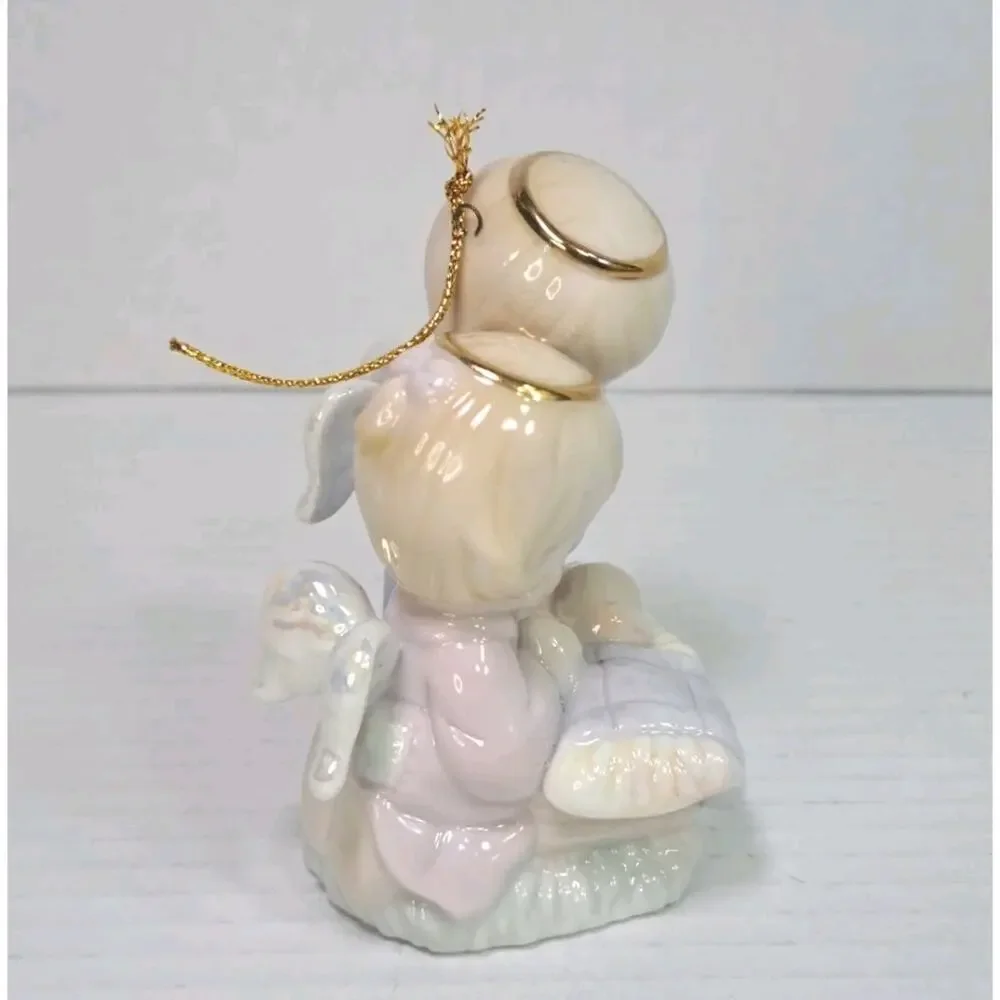 Precious Moments Nativity Holy Family 1997 & Angel Horn Girl Ornament Lot Enesco